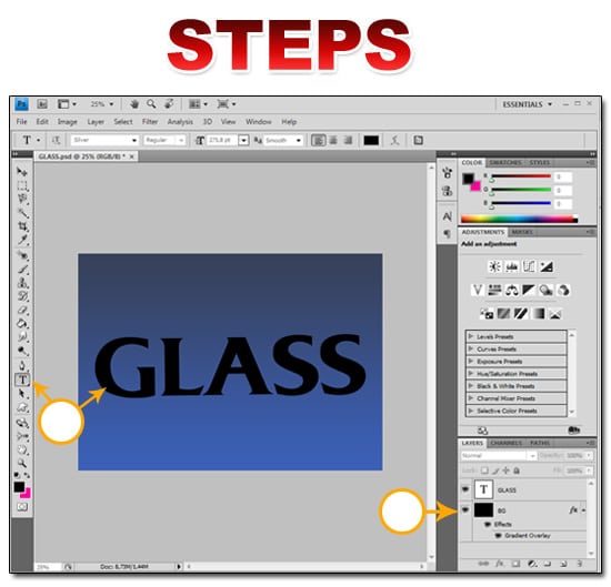 001 Photoshop Glass Text Effect