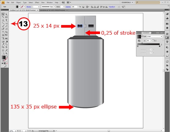 13 How To Create A Realistic Pendrive in Adobe Illustrator.